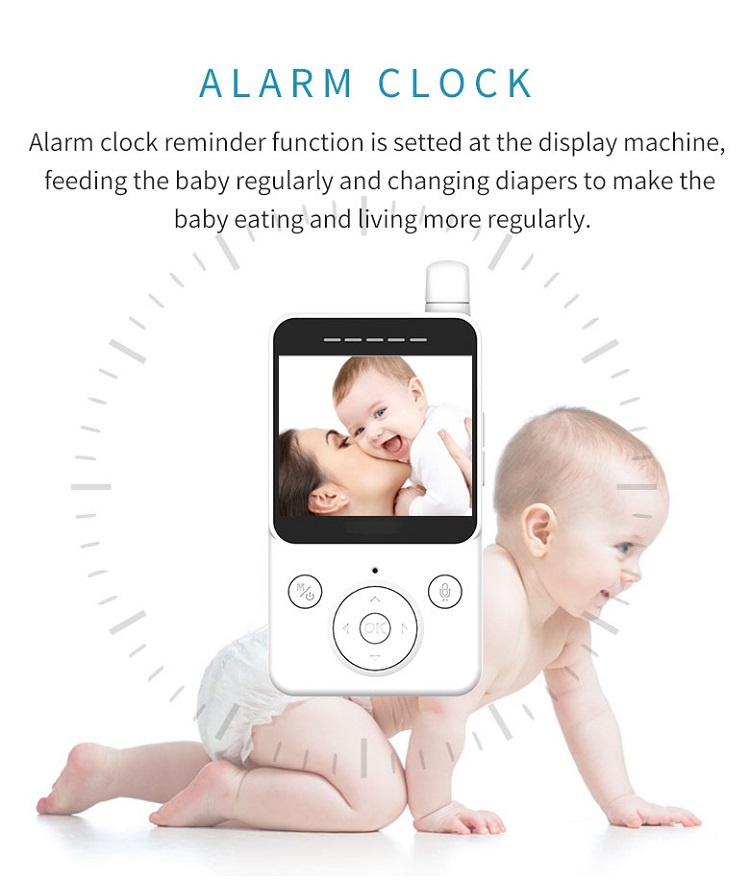 2.4 inch wireless baby monitor camera night vision temperature monitor